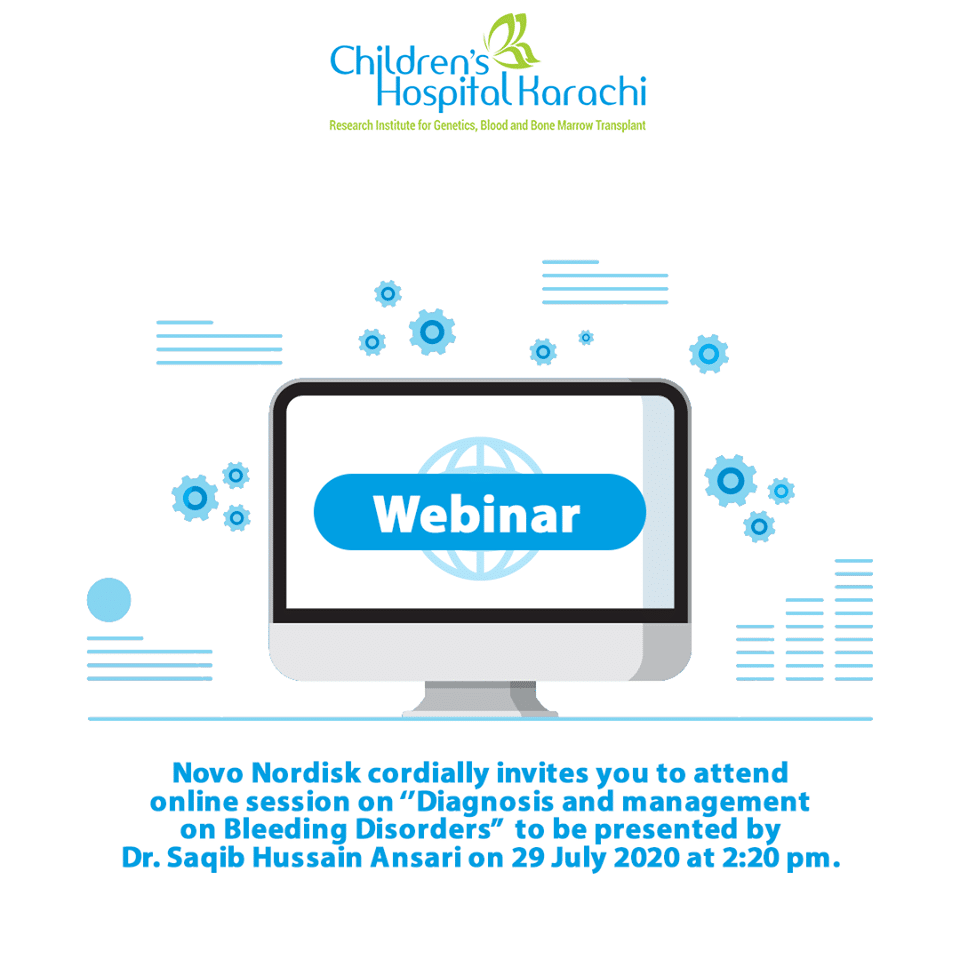 Novo Nordisk cordially invites you to attend online session on ‘’Diagnosis and management on Bleeding Disorders” to be presented by Dr Saqib Hussain Ansari on 29 July 2020 at 2:20 pm.